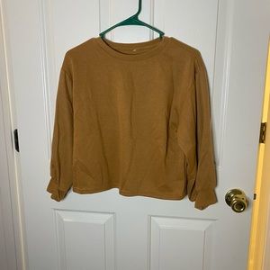 Cropped tan sweater/long sleeve top. Never worn before
